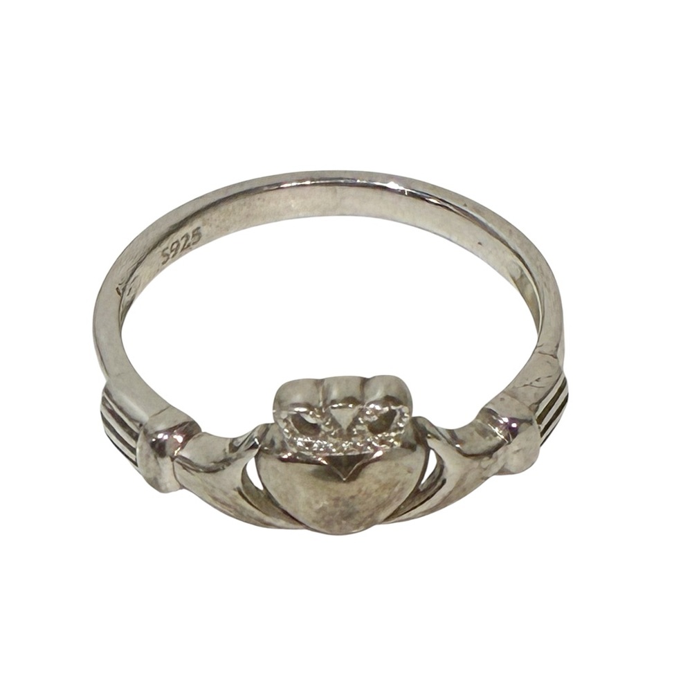 Irish Wedding Band‎ Celtic Knot Ring Sterling Silver Clatter Ring Size 7